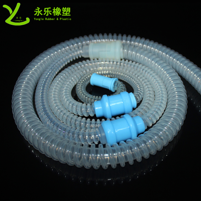 呼吸機(jī)硅膠波紋管，透明硅膠波紋管，擠出波紋硅膠管