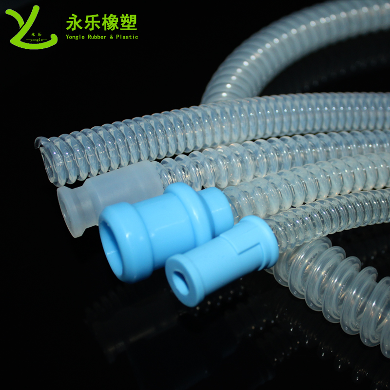 呼吸機(jī)硅膠波紋管，透明硅膠波紋管，擠出波紋硅膠管