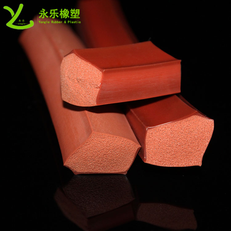 擠出復合發(fā)泡硅膠條，耐高溫復合發(fā)泡硅膠條，耐老化復合發(fā)泡硅膠條